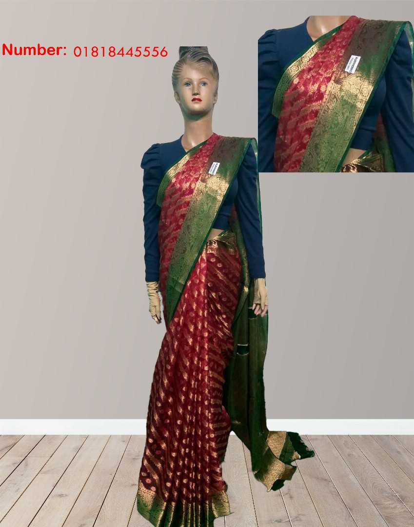 ইন্ডিয়ান, অর্গানজা, পার্টি শাড়ি, জরি সুতা, ব্লাউজ পিস, ফেস্টিভ শাড়ি, প্রিমিয়াম শাড়ি