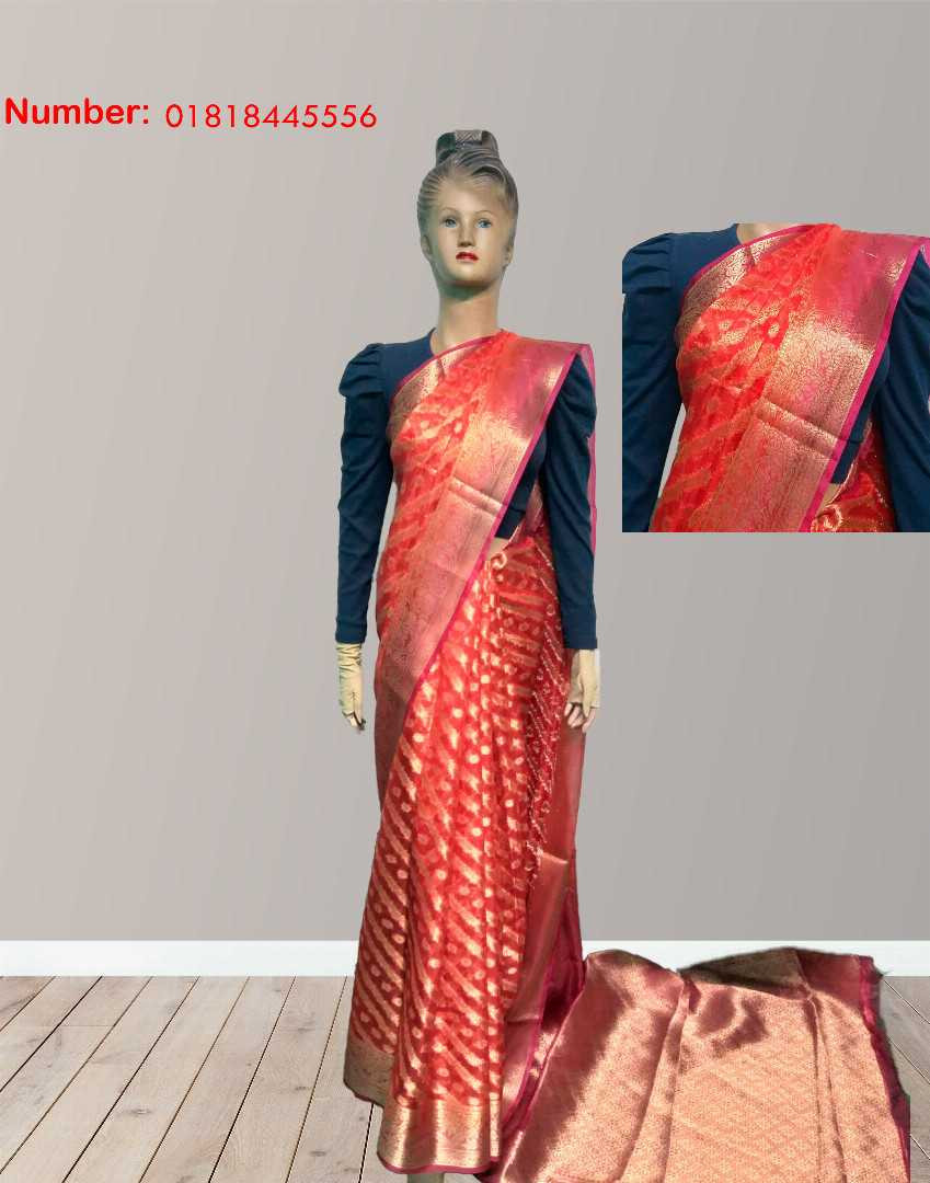 ইন্ডিয়ান, অর্গানজা, পার্টি শাড়ি, জরি সুতা, ব্লাউজ পিস, ফেস্টিভ শাড়ি, প্রিমিয়াম শাড়ি