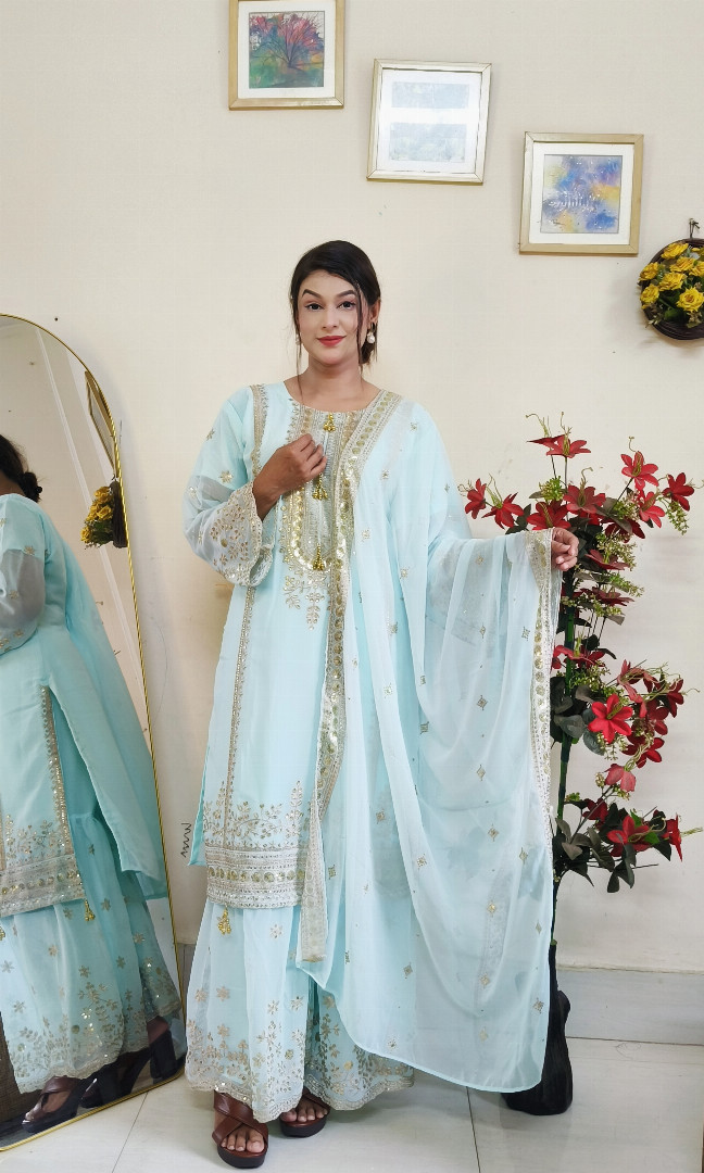 party dress garara, garara dress, party wear dress, ladies party dress, garara dress bangladesh, sequence embroidery dress, computer embroidery dress, georgette garara, ladies fashion, party wear bangladesh, গারারা, গারারা ড্রেস, পার্টি ড্রেস, মেয়েদের পার্টি ড্রেস, সিকুয়েন্স এমব্রয়ডারি, MBR BD