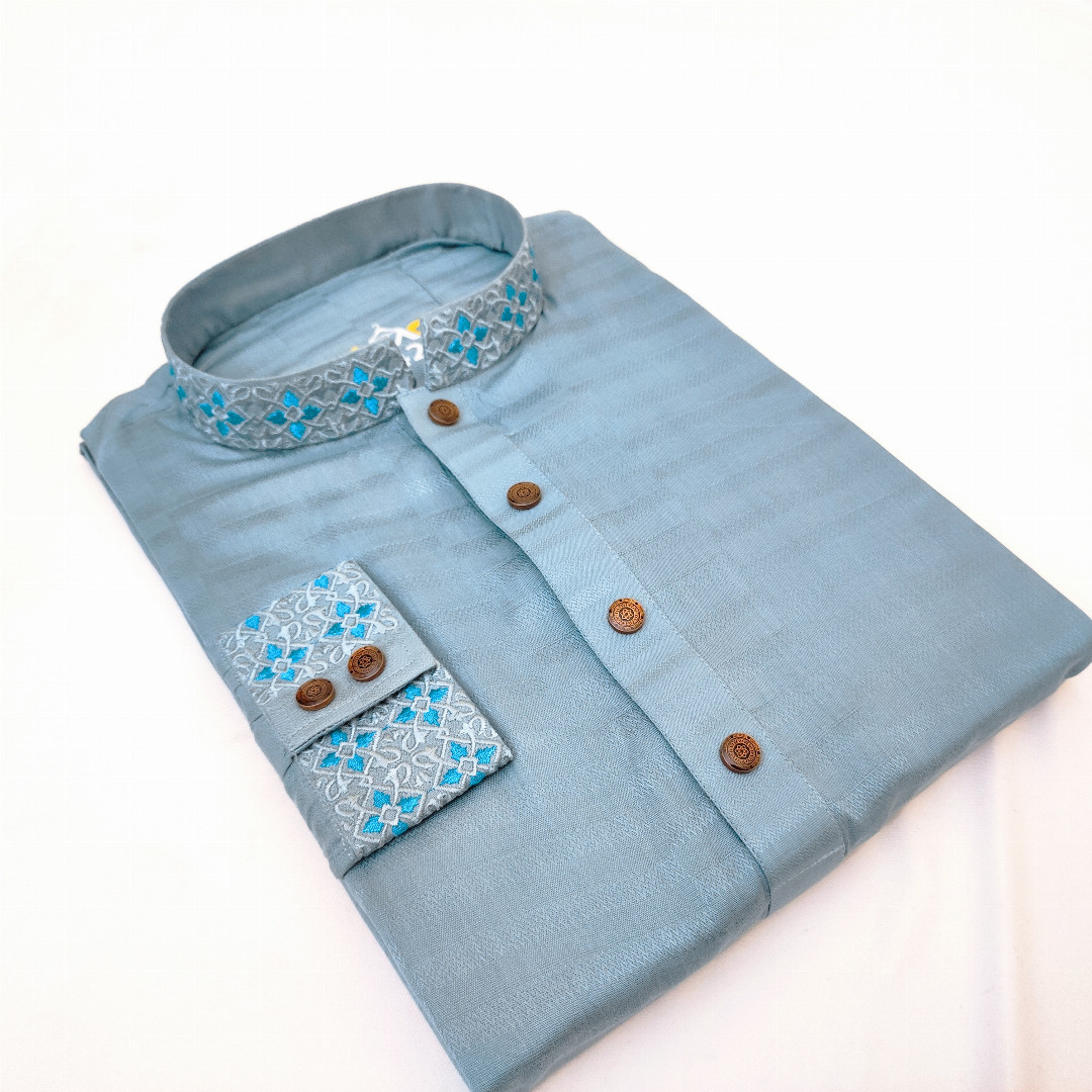 Sky Blue Panjabi, sky blue panjabi bangladesh, আকাশি পাঞ্জাবি, এমব্রয়ডারি পাঞ্জাবি, প্রিমিয়াম পাঞ্জাবি, হেরিংবোন কটন পাঞ্জাবি, সুতি পাঞ্জাবি, কটন পাঞ্জাবি, ঈদের পাঞ্জাবি, পুরুষদের পাঞ্জাবি, embroidered panjabi, premium panjabi, cotton panjabi