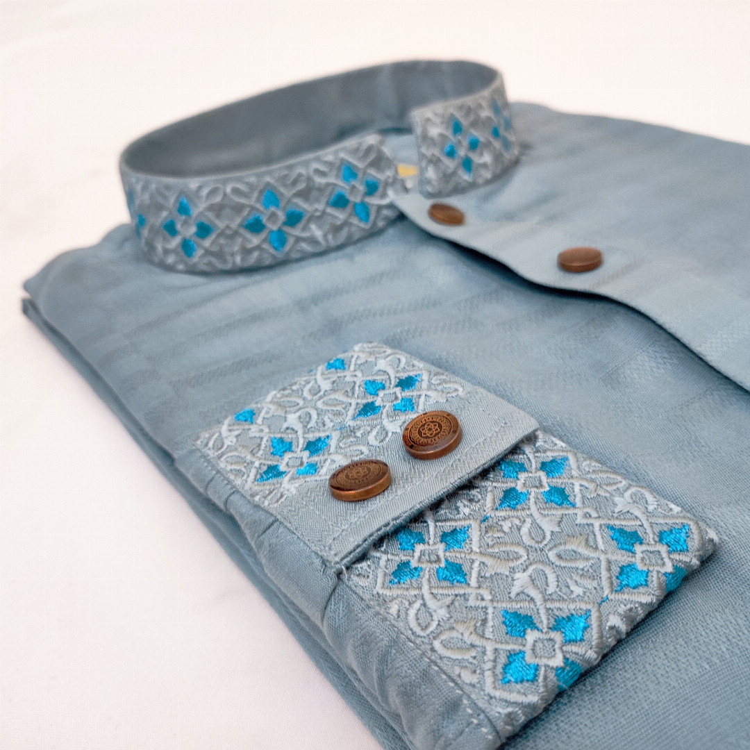 Sky Blue Panjabi, sky blue panjabi bangladesh, আকাশি পাঞ্জাবি, এমব্রয়ডারি পাঞ্জাবি, প্রিমিয়াম পাঞ্জাবি, হেরিংবোন কটন পাঞ্জাবি, সুতি পাঞ্জাবি, কটন পাঞ্জাবি, ঈদের পাঞ্জাবি, পুরুষদের পাঞ্জাবি, embroidered panjabi, premium panjabi, cotton panjabi