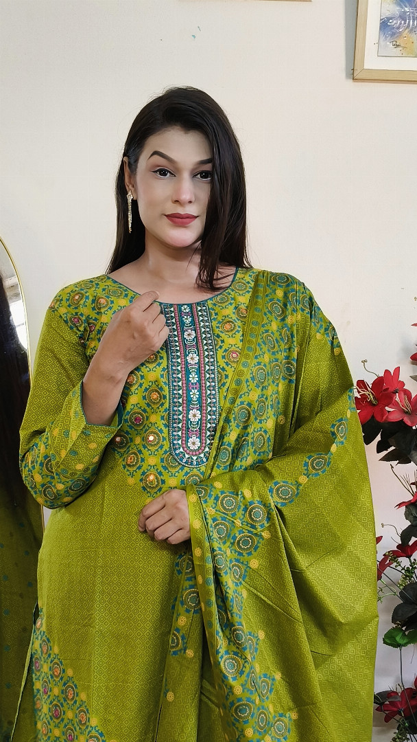 স্ল্যাব কটন থ্রি পিস, প্রিমিয়াম থ্রি পিস, টেবিল প্রিন্ট থ্রি পিস, কম্পিউটার এমব্রয়ডারি, মেয়েদের থ্রি পিস, থ্রি পিস কালেকশন, কটন থ্রি পিস, ladies three piece, premium three piece, slab cotton three piece, table print three piece, computer embroidery three piece, ladies fashion, MBR BD